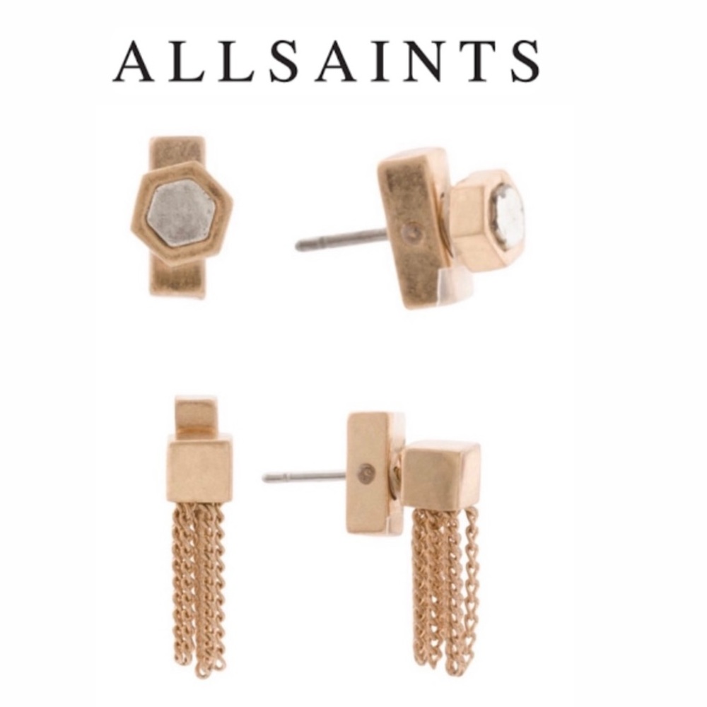 NWT✨ALL SAINTS Box Set of 2 pair post Earrings! ✨